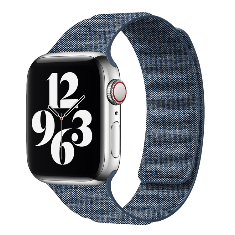 For Apple Watch 5 44mm Denim Magnetic Watch Band(Blue) by bashfashion