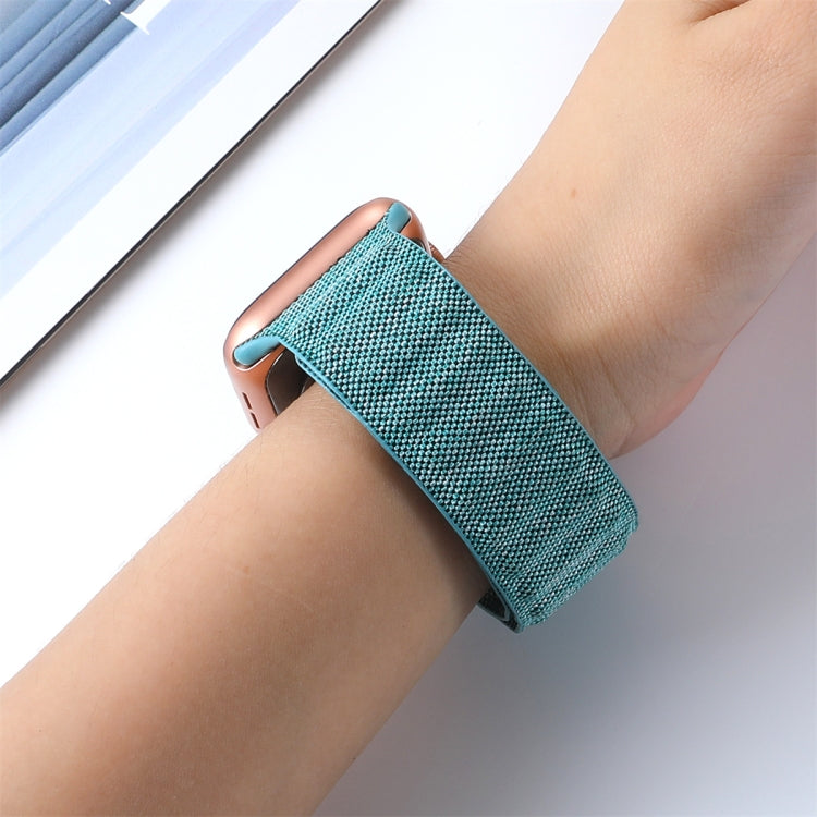 For Apple Watch 5 40mm Denim Magnetic Watch Band(Cyan) by bashfashion