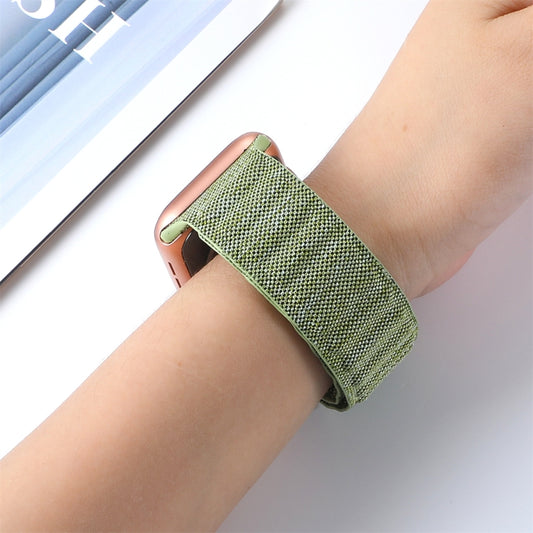 For Apple Watch 4 44mm Denim Magnetic Watch Band(Green) by bashfashion