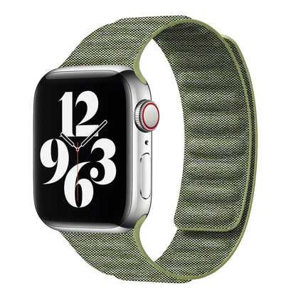 For Apple Watch 3 42mm Denim Magnetic Watch Band(Green) by bashfashion