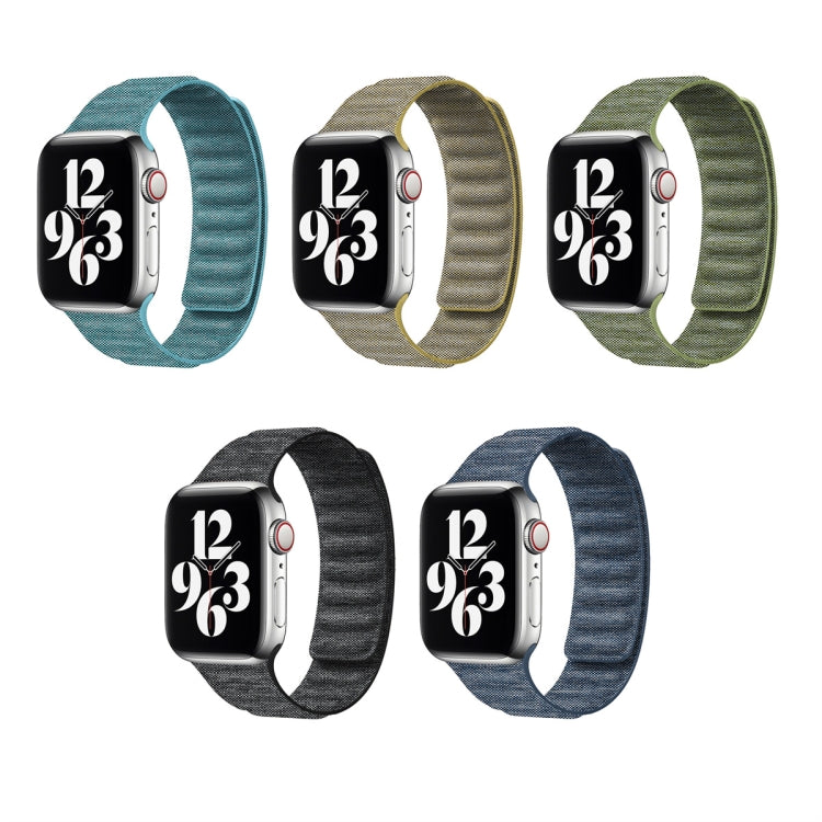 For Apple Watch Ultra 49mm Denim Magnetic Watch Band(Cyan) by bashfashion