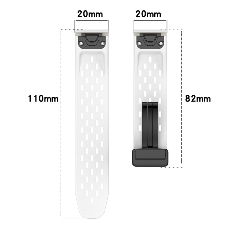 For Garmin Fenix 8 AMOLED 43mm Hole Folding Buckle 20mm Silicone Watch Band(White) by bashfashion