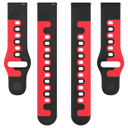 For Samsung Galaxy Watch3 41mm 20mm Double Color Silicone Watch Band(Black+Red) by bashfashion