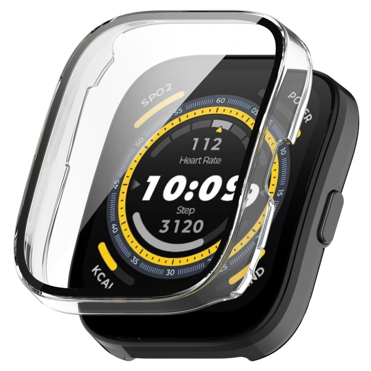 For Amazfit Bip 5 Tempered Film Integrated PC Watch Protective Case(Transparent) by bashfashion