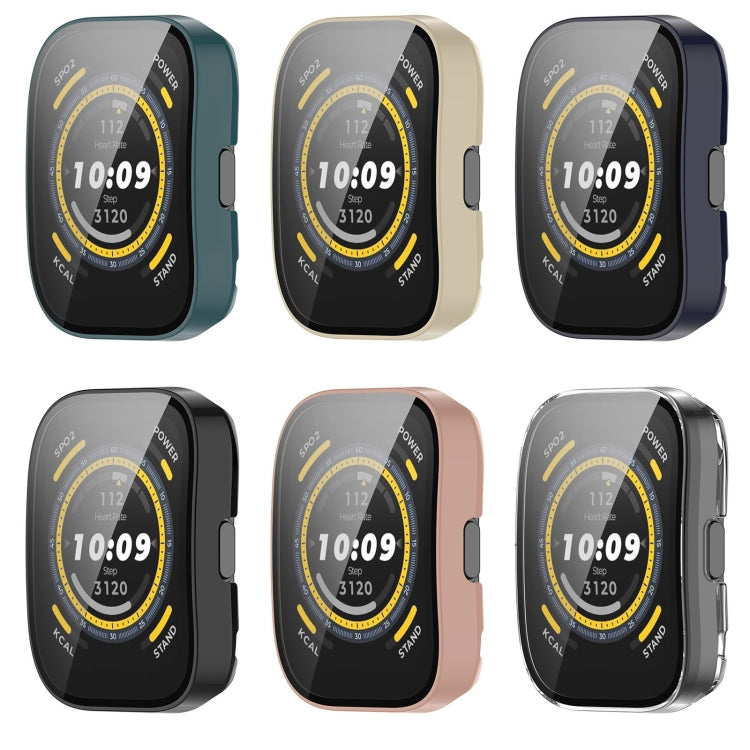 For Amazfit Bip 5 Tempered Film Integrated PC Watch Protective Case(Transparent) by bashfashion