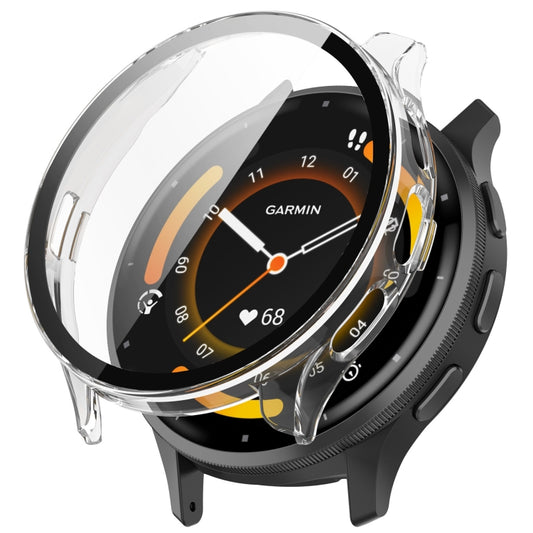 For Garmin Venu 3 PC + Tempered Film Integrated Watch Protective Case(Transparent) by bashfashion