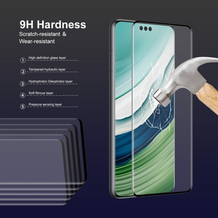 For Huawei Mate 60 Pro ENKAY Hat-Prince Heat Bending Full Side Glue Tempered Glass Film(Black) by ENKAY