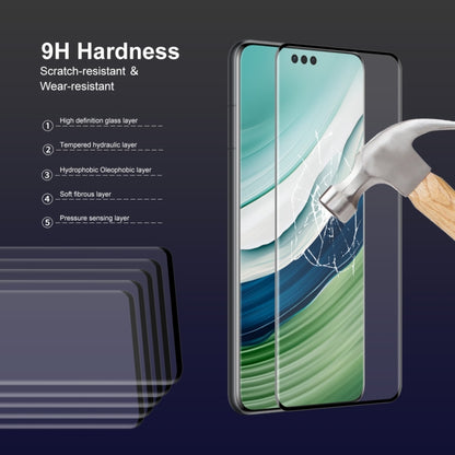 For Huawei Mate 60 Pro ENKAY Hat-Prince Heat Bending Full Side Glue Tempered Glass Film(Black) by ENKAY