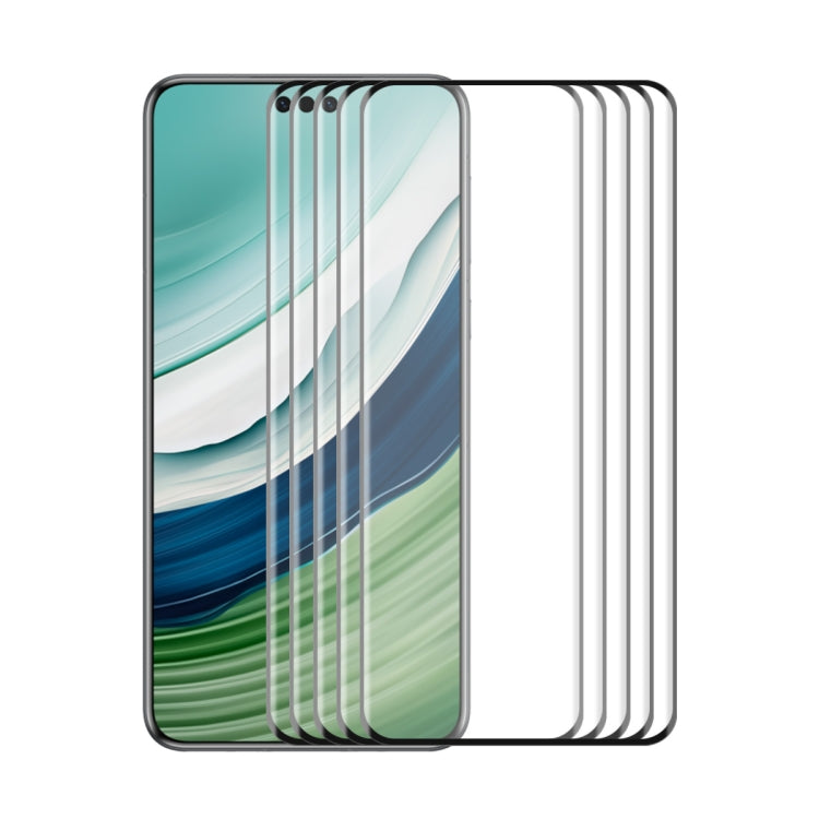 For Huawei Mate 60 Pro 5pcs ENKAY Hat-Prince Heat Bending Full Side Glue Tempered Glass Film(Black) by ENKAY