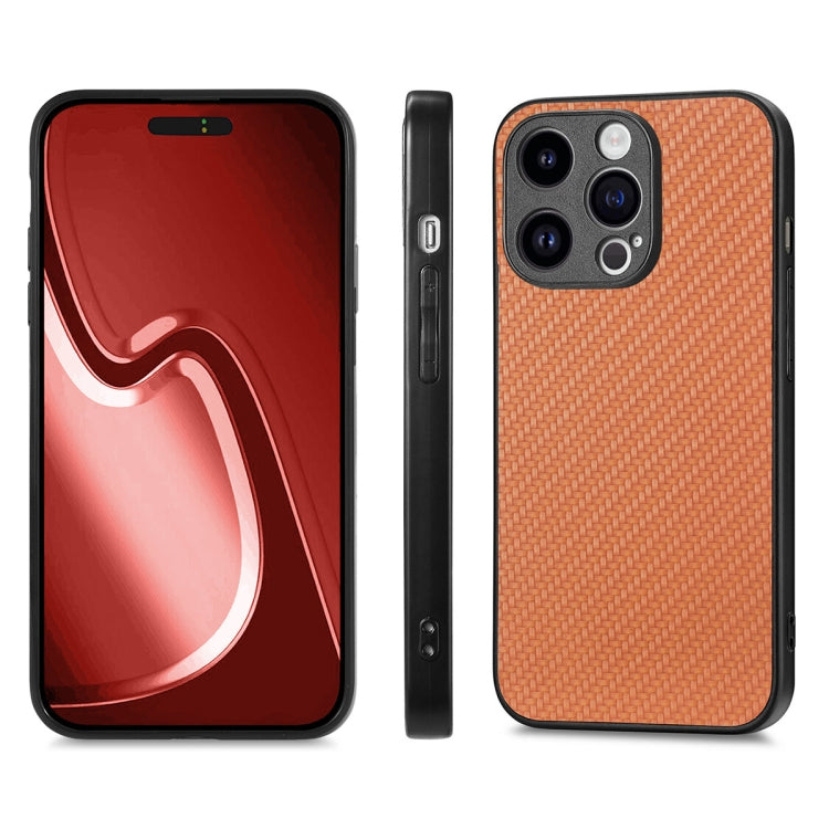 For iPhone 15 Pro Max ENKAY Fiber Leather Skin PC Phone Case with High Aluminum-silicon Glass Film(Brown) by ENKAY