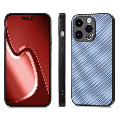 For iPhone 15 Pro ENKAY Fiber Leather Skin PC Phone Case with High Aluminum-silicon Glass Film(Blue) by ENKAY