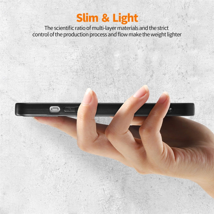 For iPhone 15 ENKAY Fiber Leather Skin PC Phone Case with High Aluminum-silicon Glass Film(Black) by ENKAY