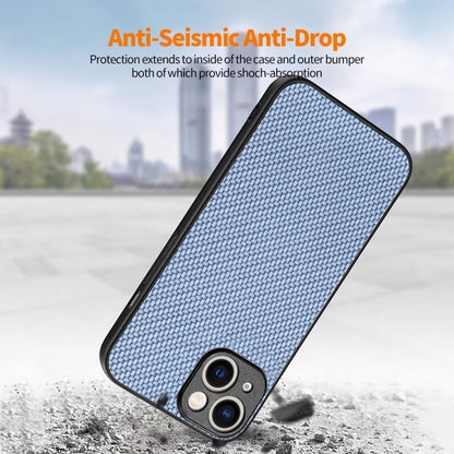 For iPhone 15 ENKAY Fiber Leather Skin PC Phone Case with High Aluminum-silicon Glass Film(Black) by ENKAY