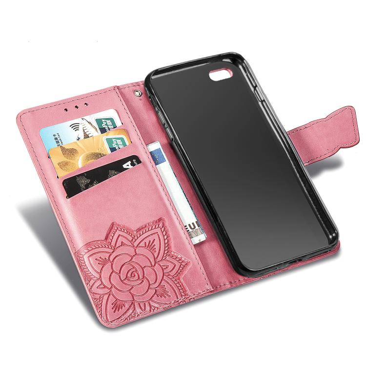 For iPhone 16e Butterfly Love Flower Embossed Leather Phone Case(Pink) by bashfashion