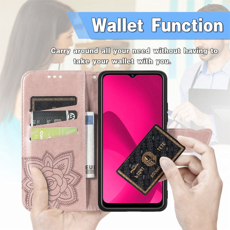 For iPhone 16e Butterfly Love Flower Embossed Leather Phone Case(Blue) by bashfashion
