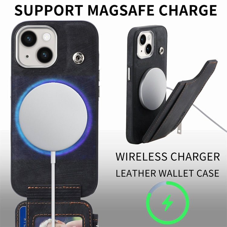 For iPhone 15 Pro Magsafe Zipper RFID Wallet All-inclusive Shockrpoof Phone Case(Black) by bashfashion
