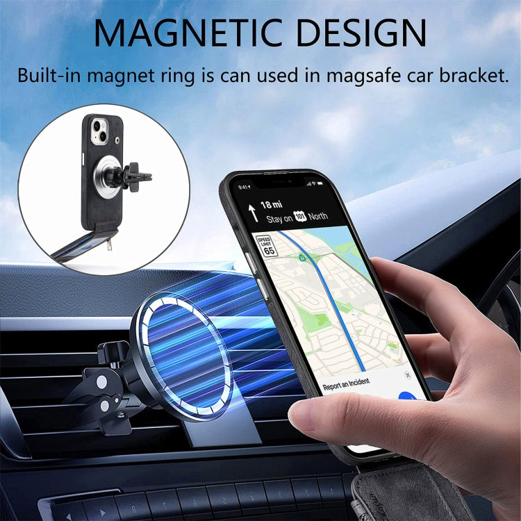 For iPhone 15 Pro Magsafe Zipper RFID Wallet All-inclusive Shockrpoof Phone Case(Black) by bashfashion