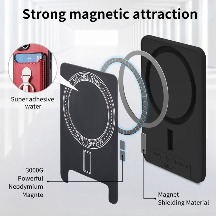 For iPhone 15 Skin Feel Ring Holder Wallet Magnetic Phone Case(Red) by bashfashion