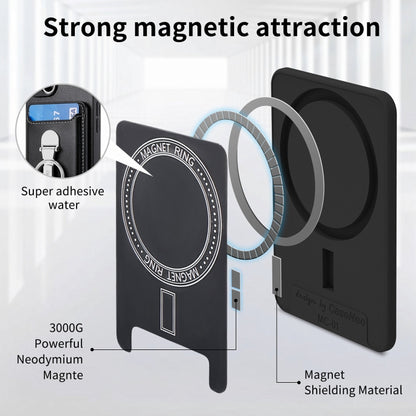 For iPhone 15 Pro Max Skin Feel Ring Holder Wallet Magnetic Phone Case(Black) by bashfashion