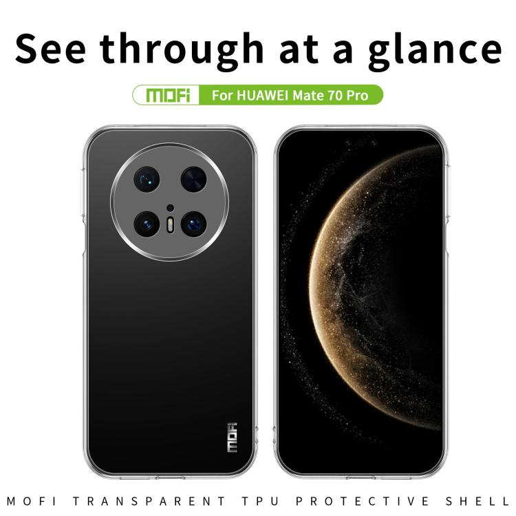 For Huawei Mate 70 Pro MOFI Ming Series Ultra-thin TPU Phone Case(Transparent) by MOFI