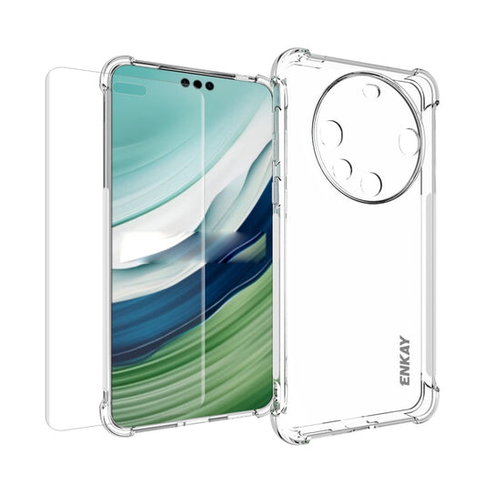 For Huawei Mate 60 Pro / 60 Pro+ ENKAY Transparent TPU Shockproof Phone Case with 3D PET Hot Bending Film by ENKAY