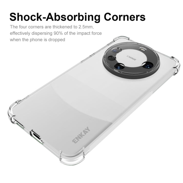 For Huawei Mate 60 Pro / 60 Pro+ ENKAY Transparent TPU Shockproof Phone Case with 3D PET Hot Bending Film by ENKAY