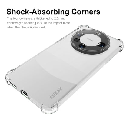 For Huawei Mate 60 Pro / 60 Pro+ ENKAY Transparent TPU Shockproof Phone Case with 3D PET Hot Bending Film by ENKAY