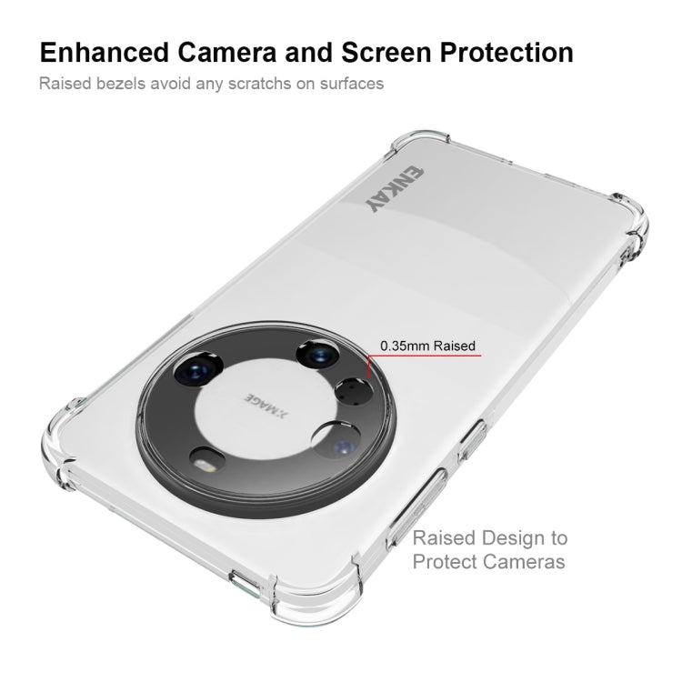 For Huawei Mate 60 Pro / 60 Pro+ ENKAY Transparent TPU Shockproof Phone Case with 3D PET Hot Bending Film by ENKAY