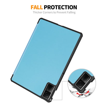 For Redmi Pad SE 11.0 ENKAY Tri-fold Custer Texture Leather Smart Tablet Case(Dark Green) by ENKAY