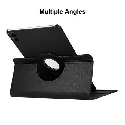 For Redmi Pad SE 11.0 ENKAY Hat-Prince 360 Degree Rotation Litchi Leather Smart Case(Black) by ENKAY