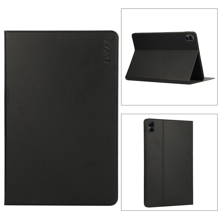 For Redmi Pad SE 11.0 ENKAY Leather Stand Smart Tablet Case(Black) by ENKAY