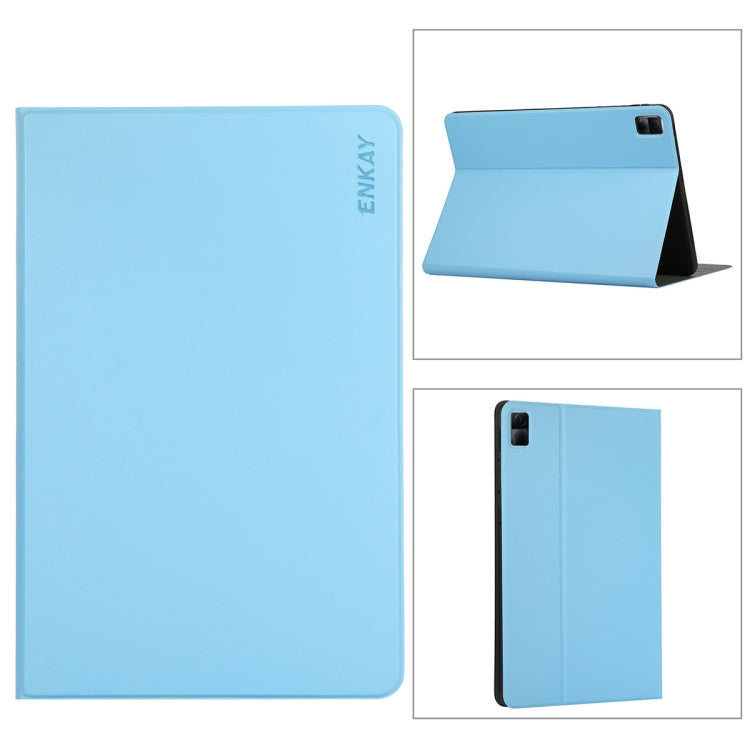 For Redmi Pad SE 11.0 ENKAY Leather Stand Smart Tablet Case(Light Blue) by ENKAY
