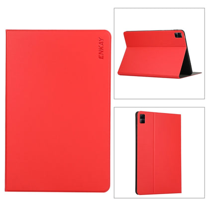 For Redmi Pad SE 11.0 ENKAY Leather Stand Smart Tablet Case(Red) by ENKAY