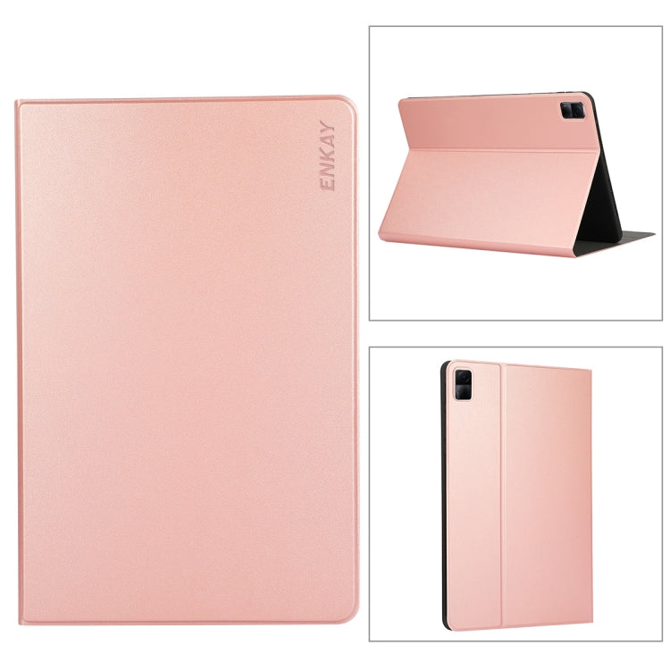 For Redmi Pad SE 11.0 ENKAY Leather Stand Smart Tablet Case(Rose Gold) by ENKAY