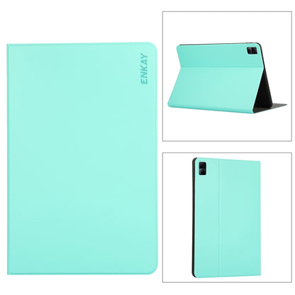 For Redmi Pad SE 11.0 ENKAY Leather Stand Smart Tablet Case(Cyan) by ENKAY
