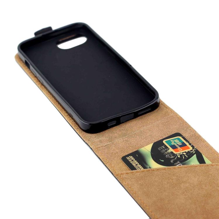 For iPhone 16e Vertical Flip Leather Phone Case with Card Slot(Black) by bashfashion