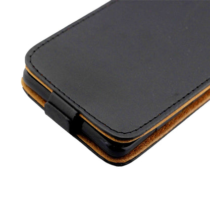 For iPhone 16e Vertical Flip Leather Phone Case with Card Slot(Black) by bashfashion