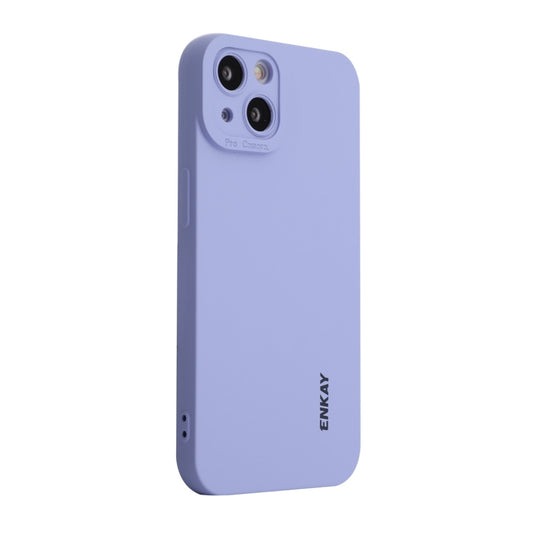 For iPhone 15 ENKAY Liquid Silicone Soft Shockproof Phone Case(Purple) by ENKAY