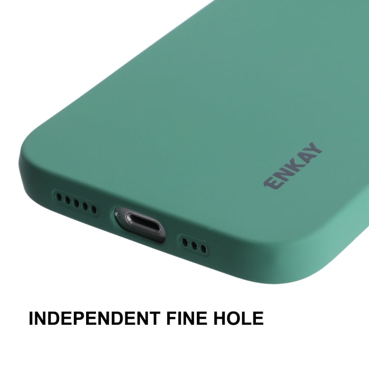 For iPhone 15 Plus ENKAY Liquid Silicone Soft Shockproof Phone Case(Dark Green) by ENKAY