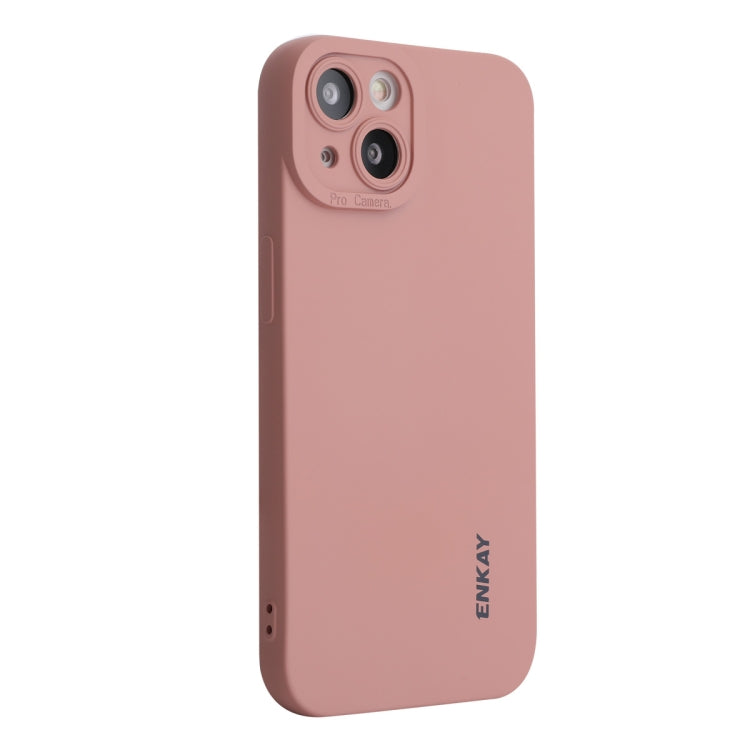 For iPhone 15 Plus ENKAY Liquid Silicone Soft Shockproof Phone Case(Pink) by ENKAY