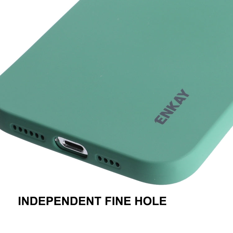 For iPhone 15 Pro Max ENKAY Liquid Silicone Soft Shockproof Phone Case(Dark Green) by ENKAY