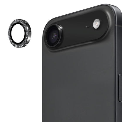 For iPhone Air ENKAY Hat-Prince Glitter Rear Lens Aluminium Alloy Tempered Glass Film(Black) by ENKAY