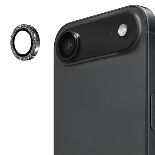 For iPhone Air ENKAY Hat-Prince Glitter Rear Lens Aluminium Alloy Tempered Glass Film(Black) by ENKAY