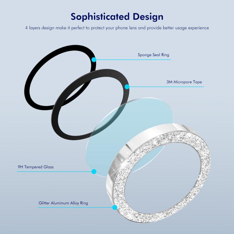 For iPhone Air ENKAY Hat-Prince Glitter Rear Lens Aluminium Alloy Tempered Glass Film(Blue) by ENKAY