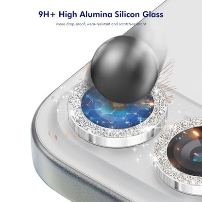 For iPhone Air ENKAY Hat-Prince Glitter Rear Lens Aluminium Alloy Tempered Glass Film(Silver) by ENKAY