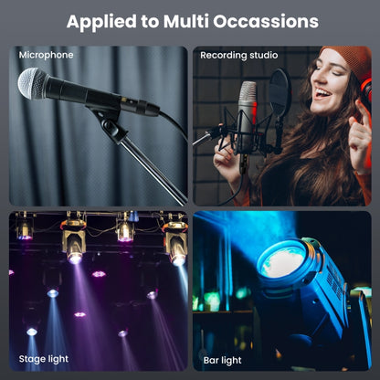 JUNSUNMAY XLR Male to Male Mic Cord 3 Pin Audio Cable Balanced Shielded Cable, Length:3m by JUNSUNMAY