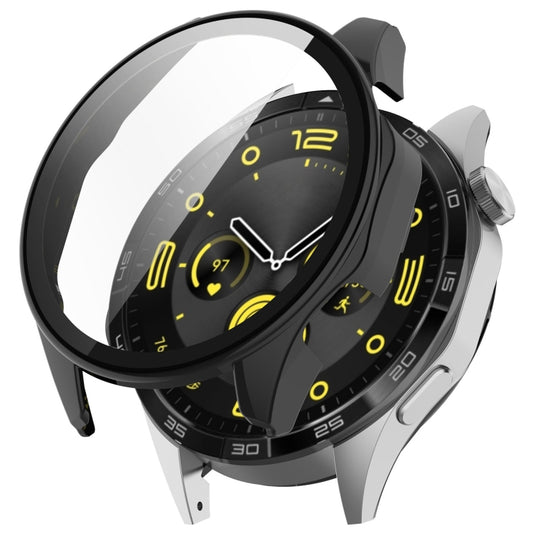 For Huawei Watch GT 4 46mm PC + Tempered Film Integrated Watch Protective Case(Black) by bashfashion