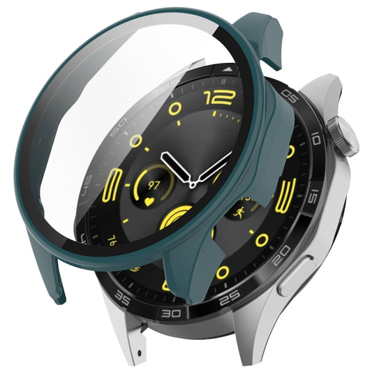 For Huawei Watch GT 4 46mm PC + Tempered Film Integrated Watch Protective Case(Green) by bashfashion