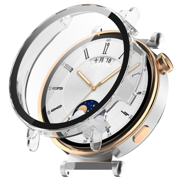 For Huawei Watch GT 4 41mm PC + Tempered Film Integrated Watch Protective Case(Transparent) by bashfashion