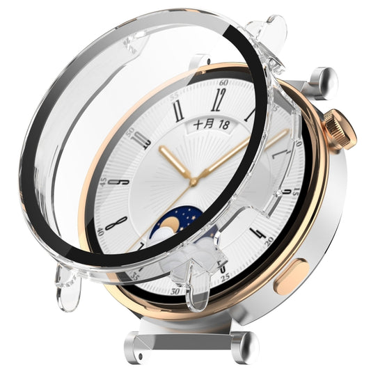 For Huawei Watch GT 4 41mm PC + Tempered Film Integrated Watch Protective Case(Transparent) by bashfashion